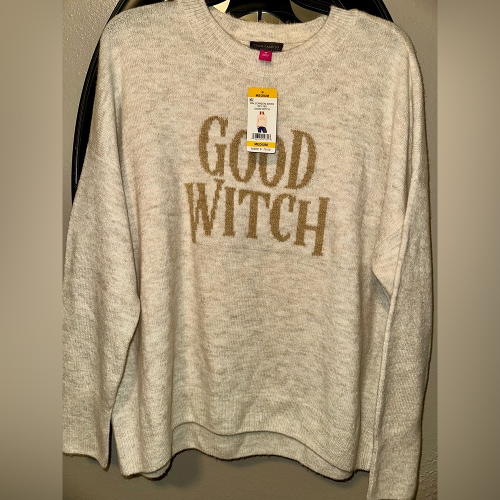 Vince Camuto Cream and Gold Sweater
